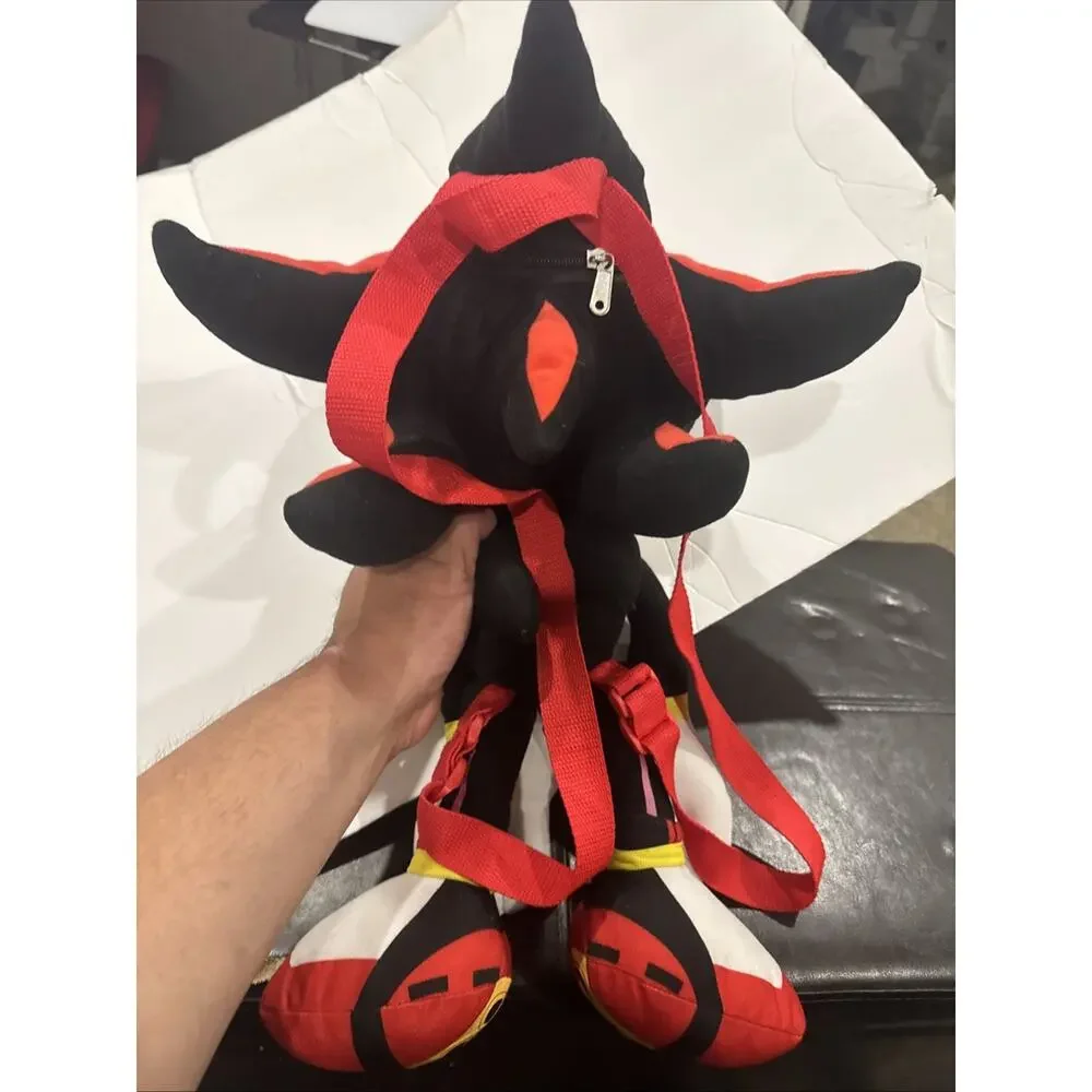 Shadow The Hedgehog Plush Mini Backpack Sonic Official Licensed Red Black Bag